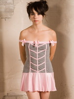 cute teen in a pink dress