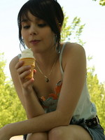 cute teen with icecream cone