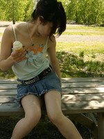 cute teen with icecream cone