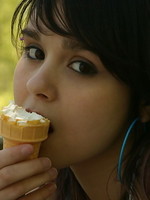 cute teen with icecream cone
