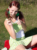 cute teen has picnic fun