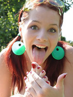 cute teen has picnic fun